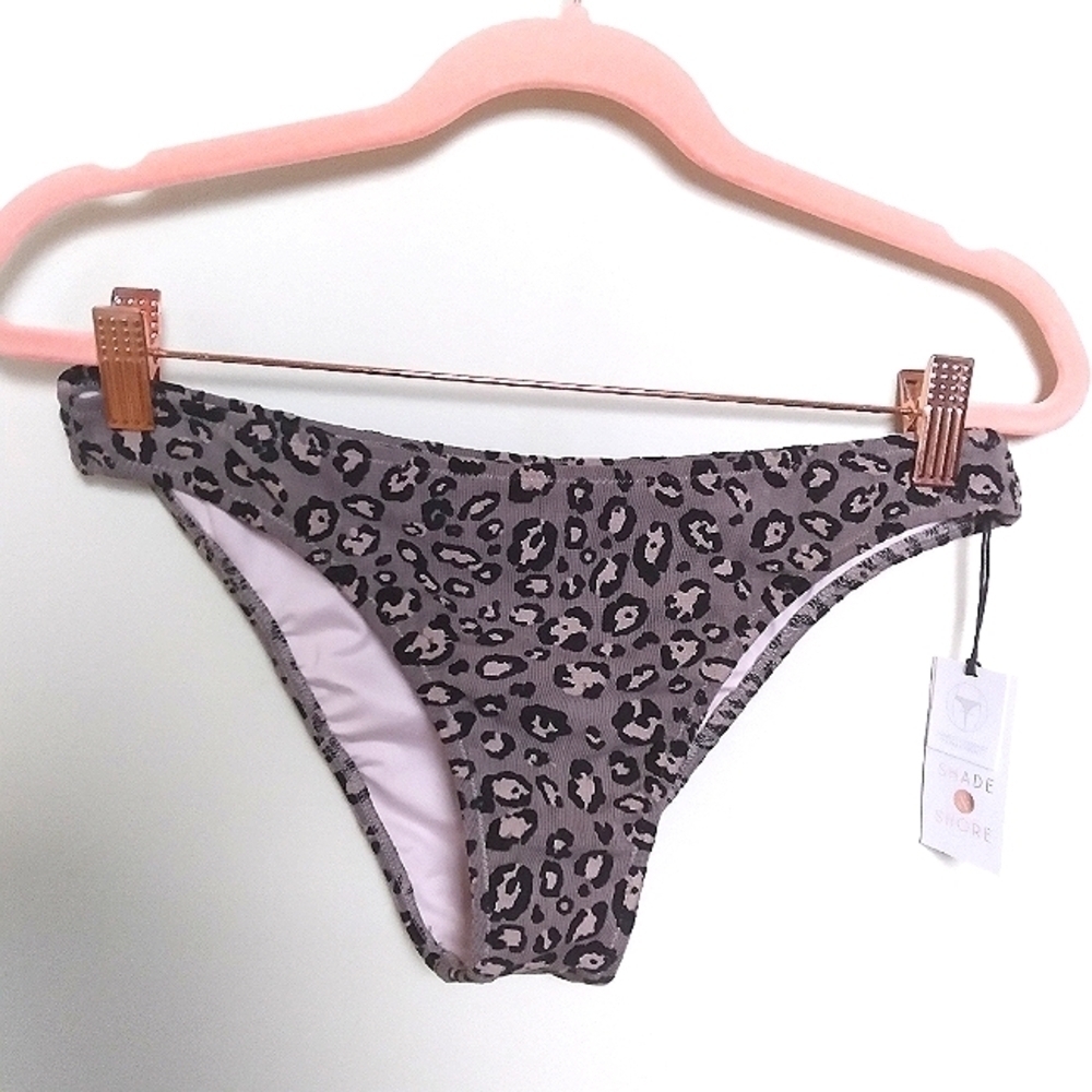 Shade & Shore Animal Print Extra Cheeky Low Coverage Bikini Bottoms Small New